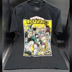 My Hero Academia Funimation Black Graphic T-shirt Mens Size Medium
